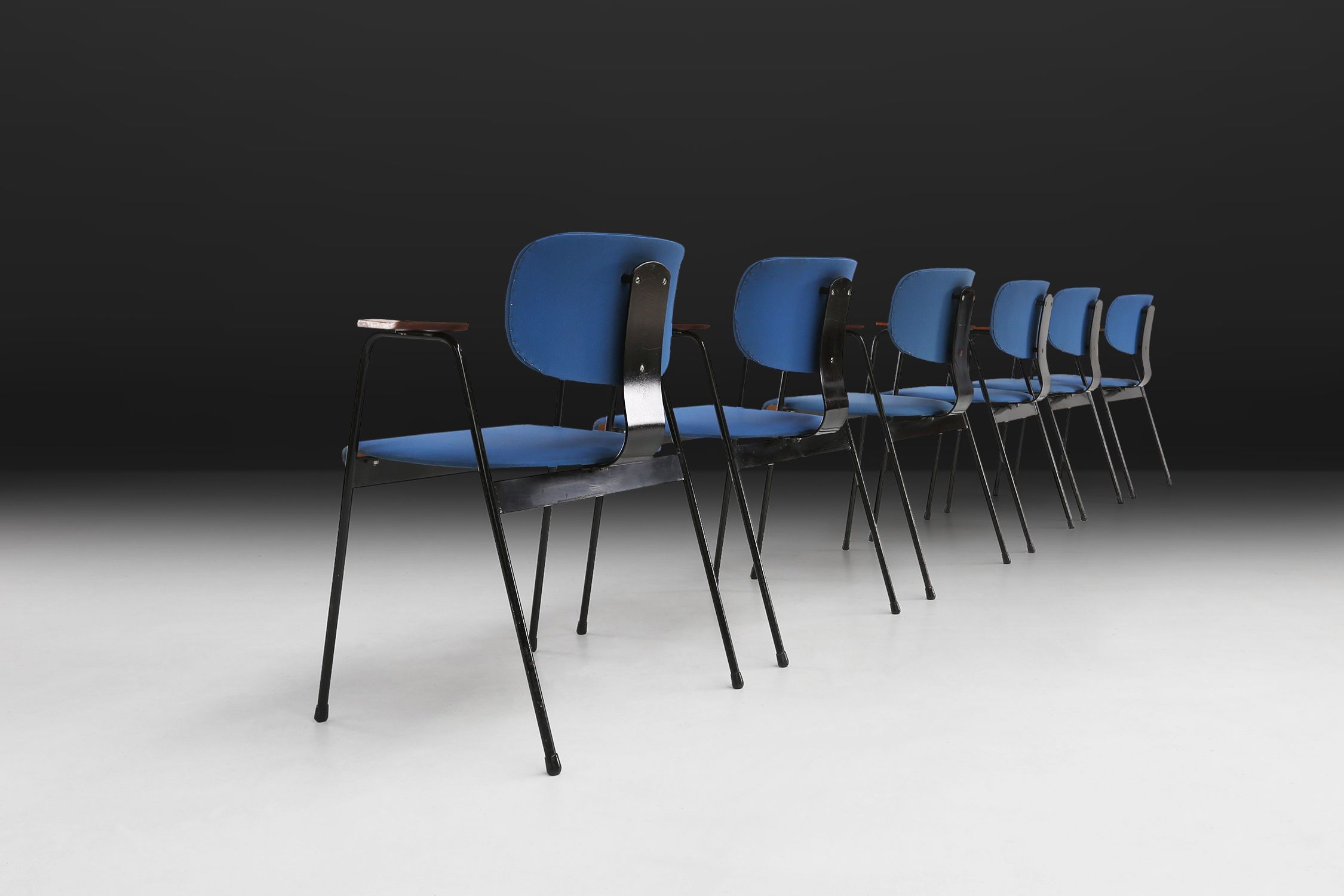 Set of 6 Dining Chairs by Willy Van Der Meeren for Tubax, Belgium, 1950sthumbnail